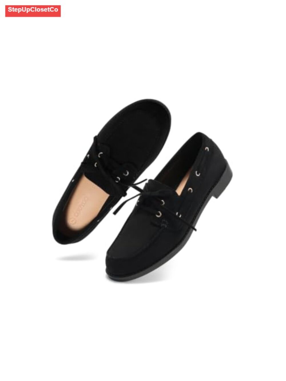 Faux Suede Slip On Loafer Flats Lace Up Boat Shoes Women Comfort